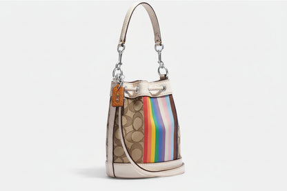 Coach Rainbow Signature Drawstring Crossbody