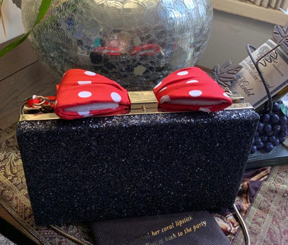Authentic Kate Spade glitter leather Minnie L.EDITION BOX CLutch or Crosby Ruby Luxury
