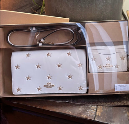 Coach Glitter Star Crossbody and Card Case Set