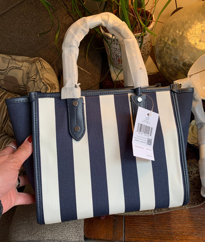 Kate Spade Striped Canvas and Leather Satchel