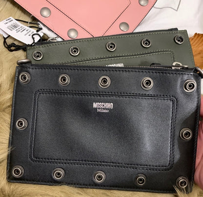 Moschino Three-Pouch Leather Crossbody