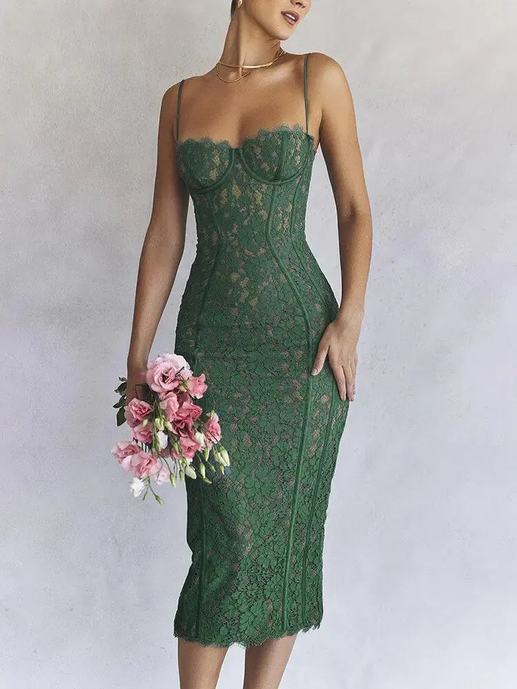 Elegant Backless Midi Dress My Store