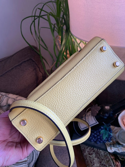 Coach Pebbled Leather Turnlock Satchel