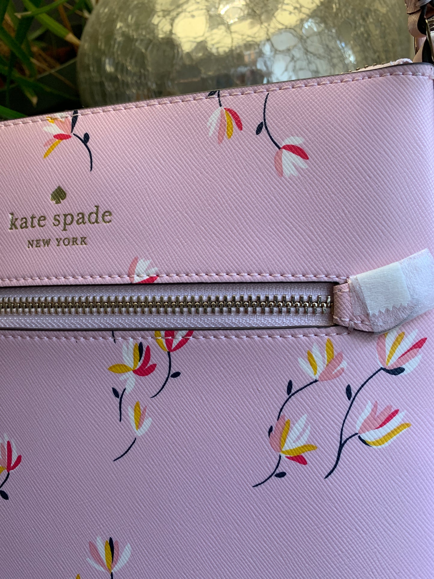 Authentic Kate Spade Saffiano leather floral zip top Crosby Ruby Luxury