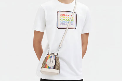 Coach Rainbow Signature Drawstring Crossbody