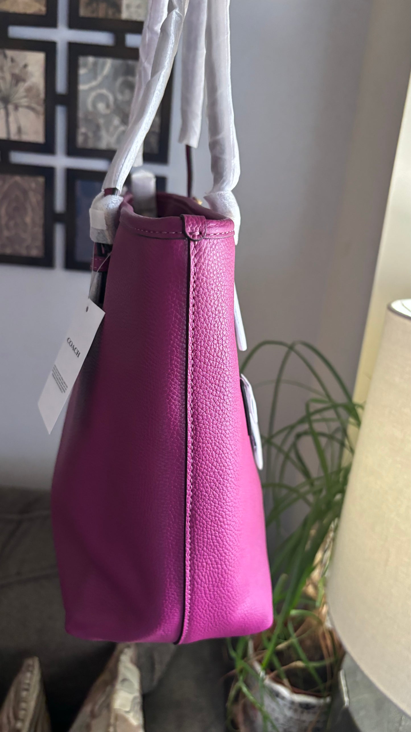 Authentic COACH 1941 pebbled leather zip top Tote Ruby Luxury