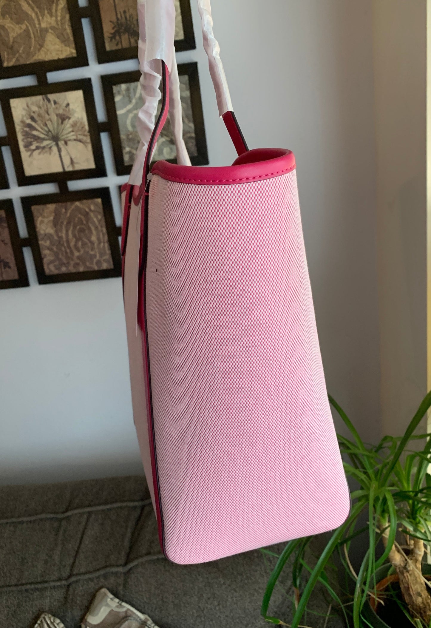 Authentic KATE SPADE Leather/canvas zip tote Ruby Luxury