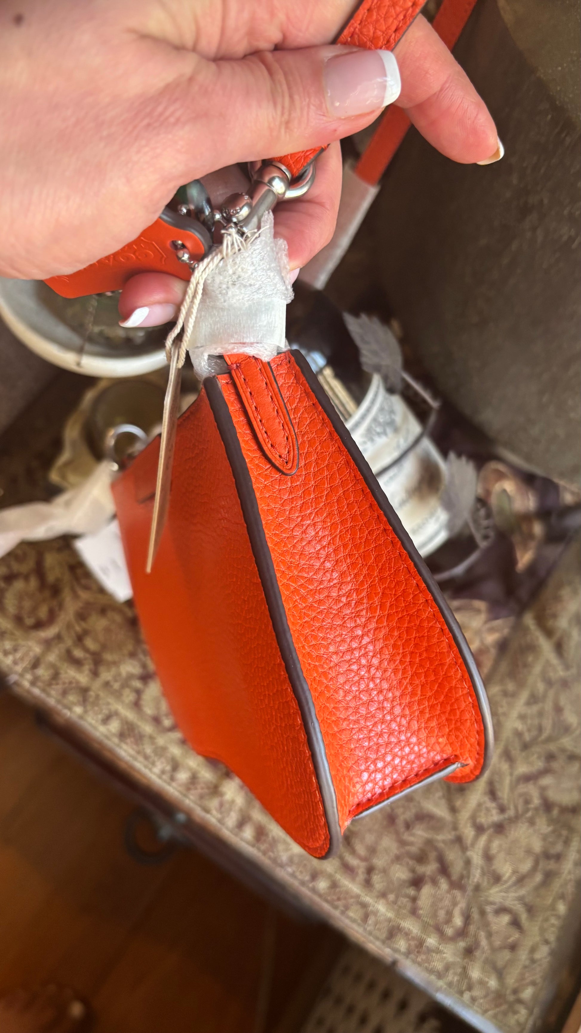 (Copy) Authentic CoachTopia blue Leather zip curved Shoulder Bag Ruby Luxury