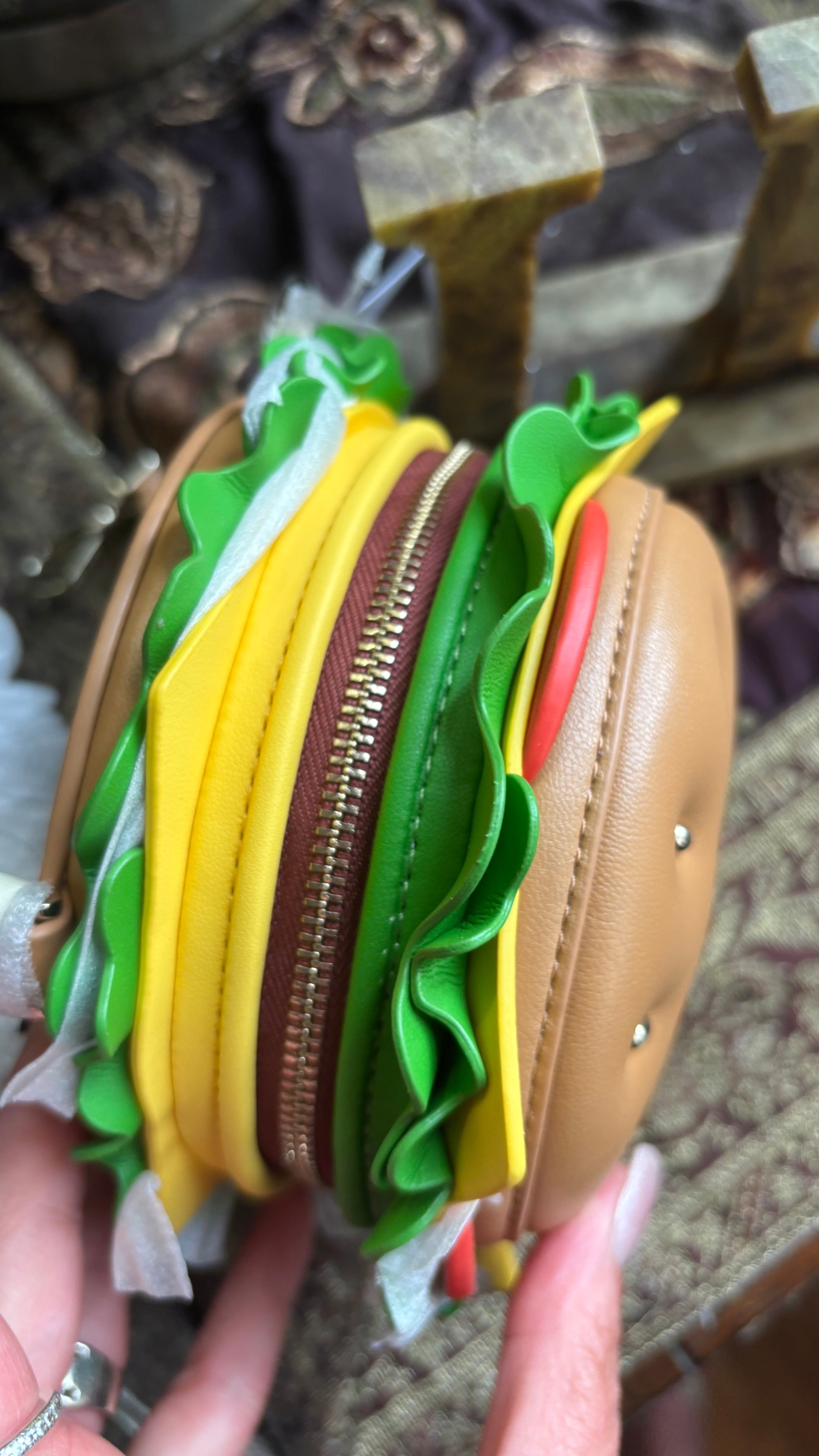 Authentic Kate spade Leather Burger zip around embellished