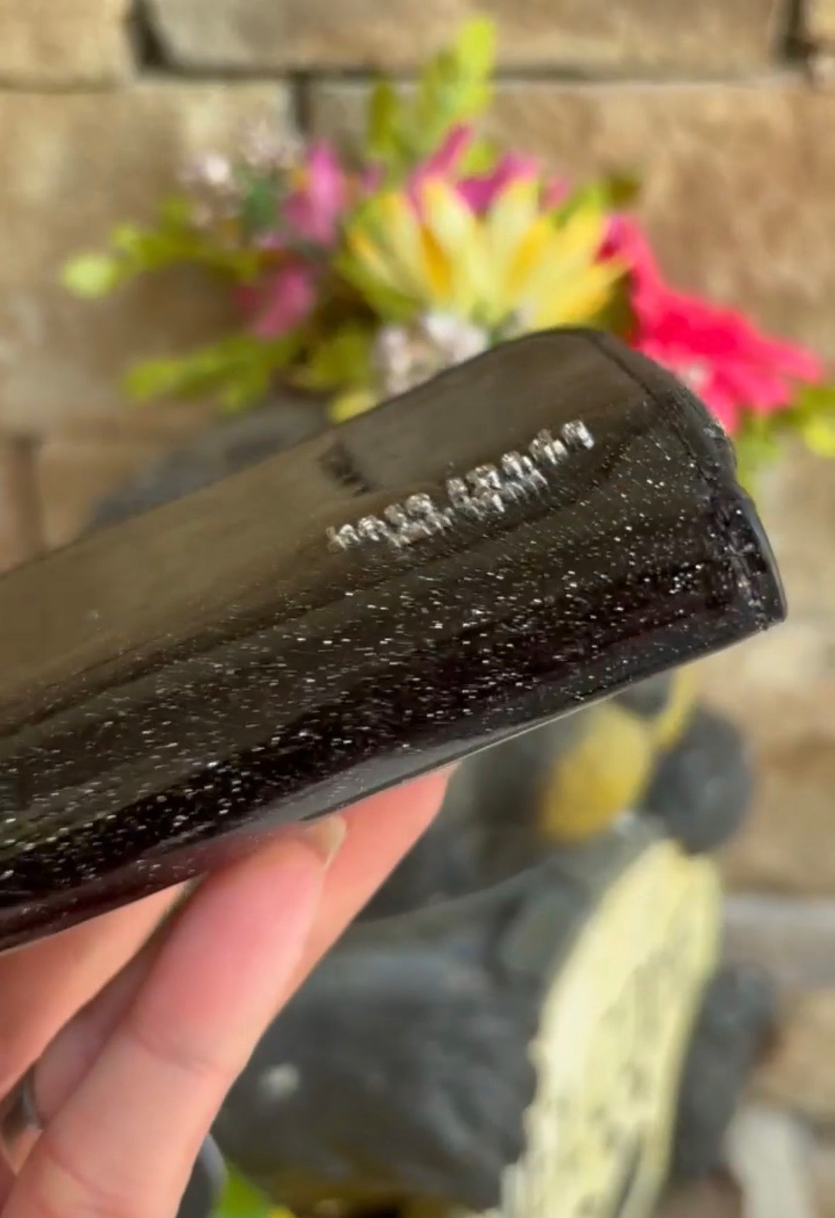Authentic Kate Spade Black Glitter snap leather Wallet with space Charm Ruby Luxury