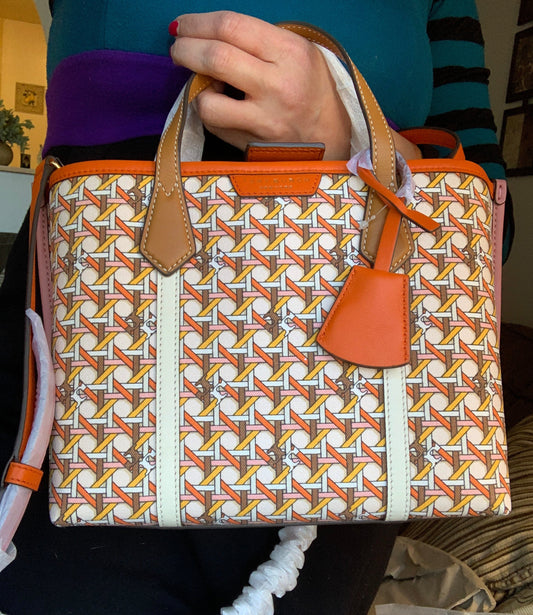Authentic TORY BURCH LINK triple compartments satchel/Crosby Ruby Luxury