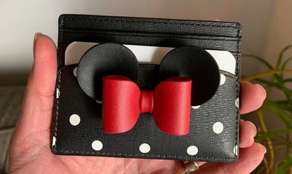 Authentic KATE SPADE Saffiano leather Minnie Mouse Disney card case Ruby Luxury