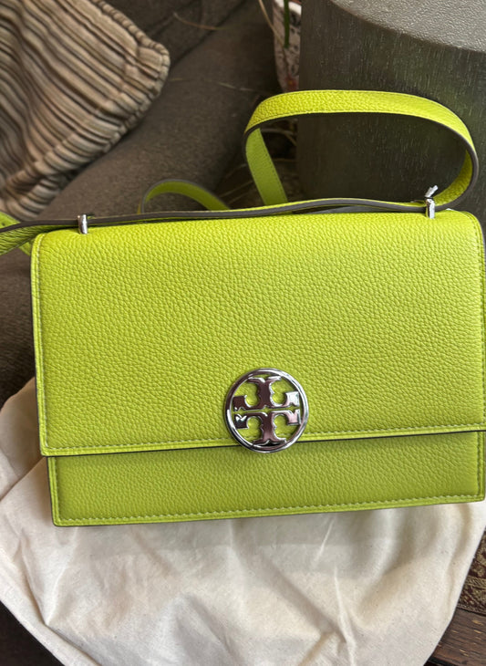 Authentic TORY BURCH Leather Double T magnetic flap shoulder/Crosby convertible L.Edition Ruby Luxury