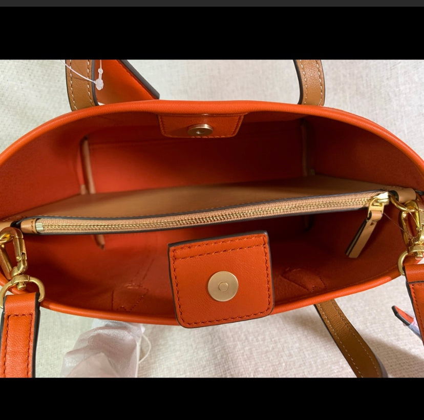Authentic TORY BURCH LINK triple compartments satchel/Crosby Ruby Luxury
