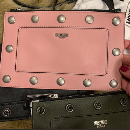 Moschino Three-Pouch Leather Crossbody