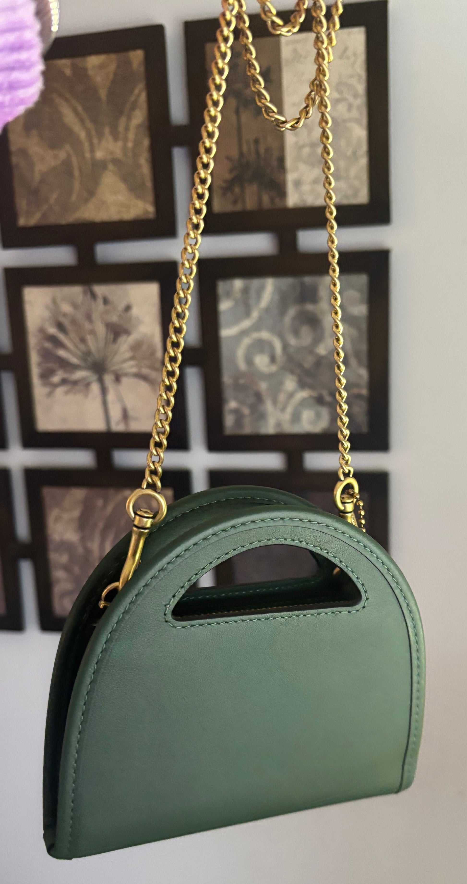 Authentic COACH 1941 Elegant Green Glovetanned leather Chain Shoulder Bag/Wallet/clutch Ruby Luxury