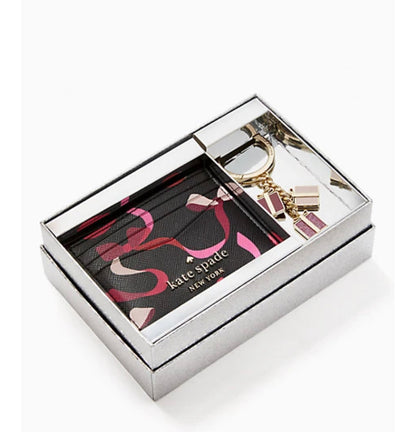 Kate Spade Gift Print Card Case and Keychain Set