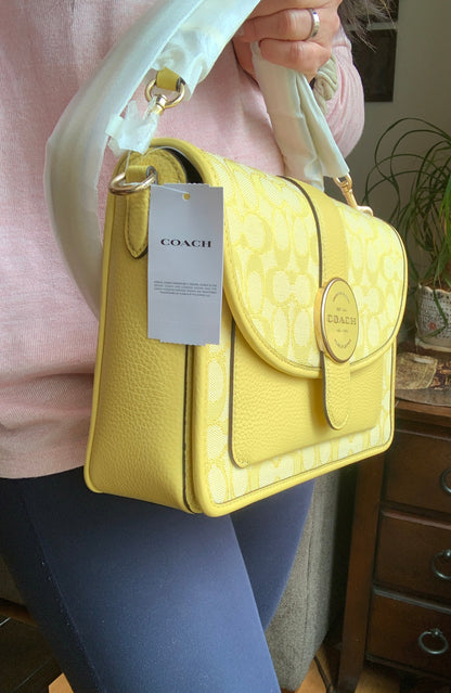 Coach Signature Jacquard Flap Crossbody