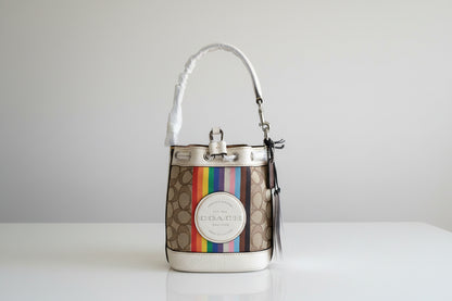 Coach Rainbow Signature Drawstring Crossbody