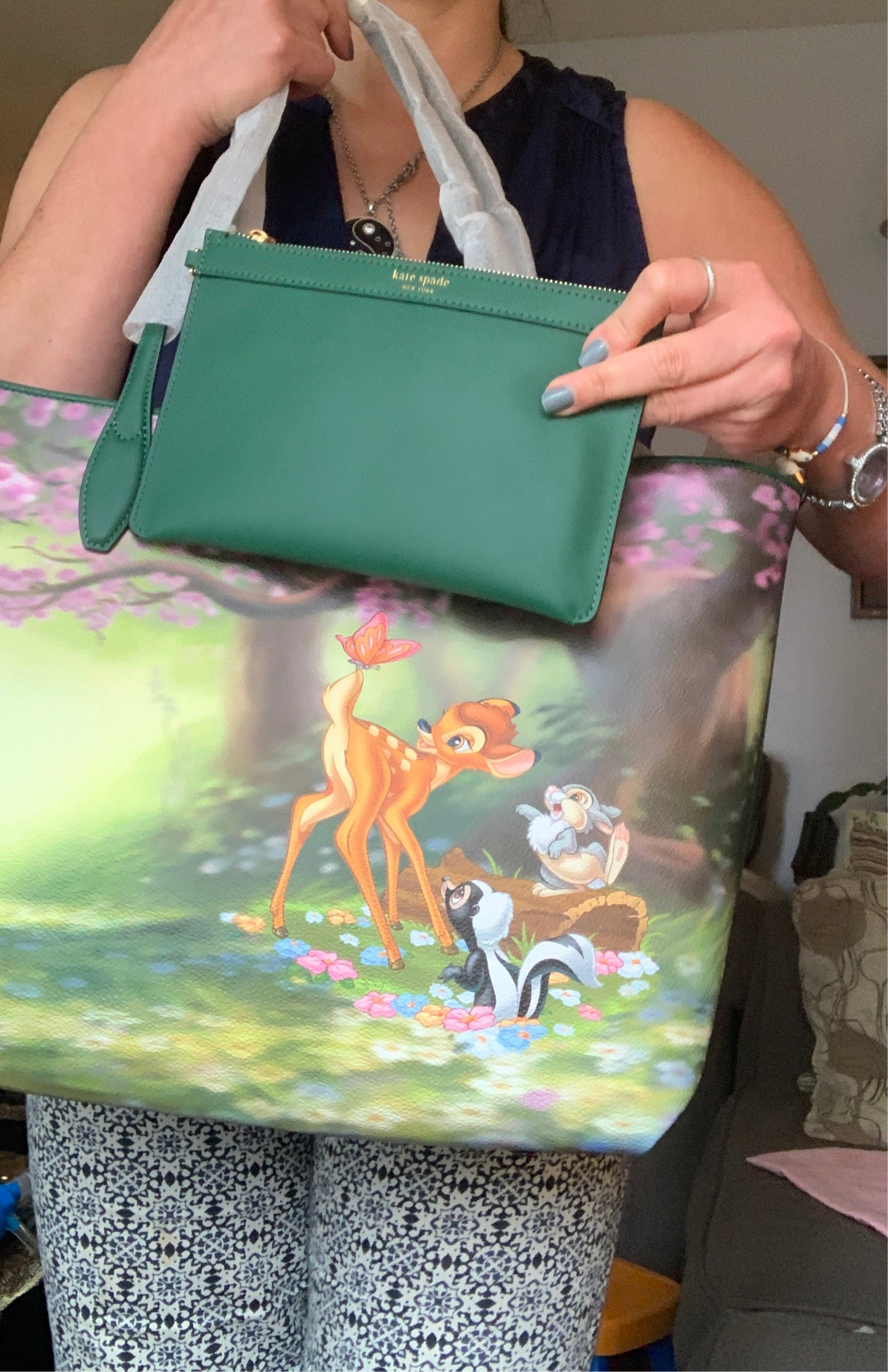 Authentic KATE SPADE Coated leather/smooth leather BAMBI tote/wristlet Ruby Luxury