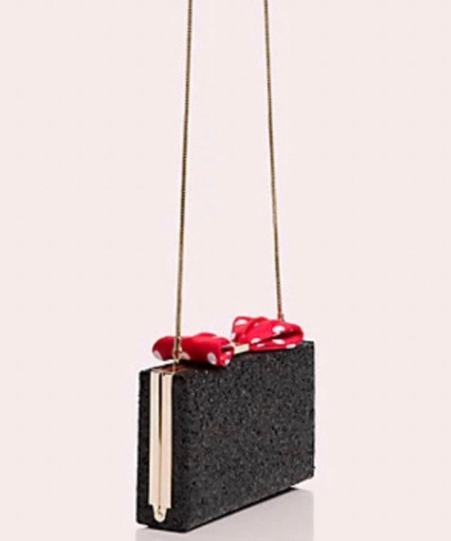 Authentic Kate Spade glitter leather Minnie L.EDITION BOX CLutch or Crosby Ruby Luxury