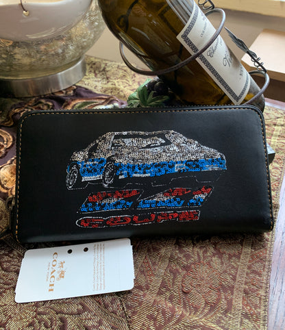 Coach 1941 Sequined Car Zip Wallet
