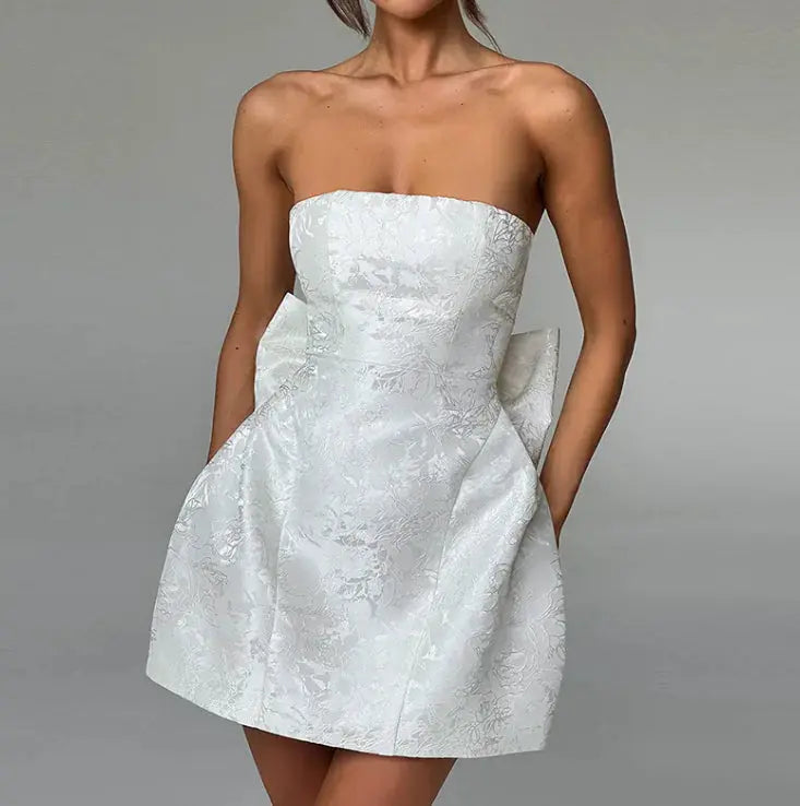 Tube Top Bow Dress My Store