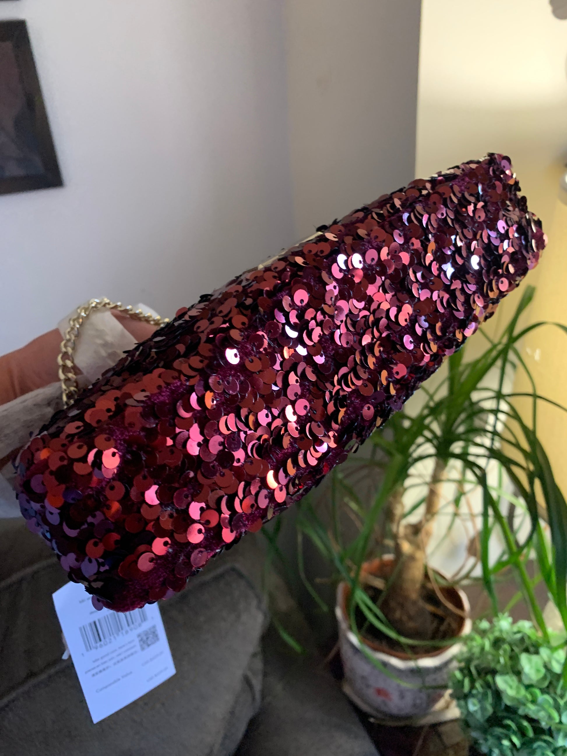 Authentic KATE SPADE Sequins top zip Clutch/shoulder/Crossbody Ruby Luxury