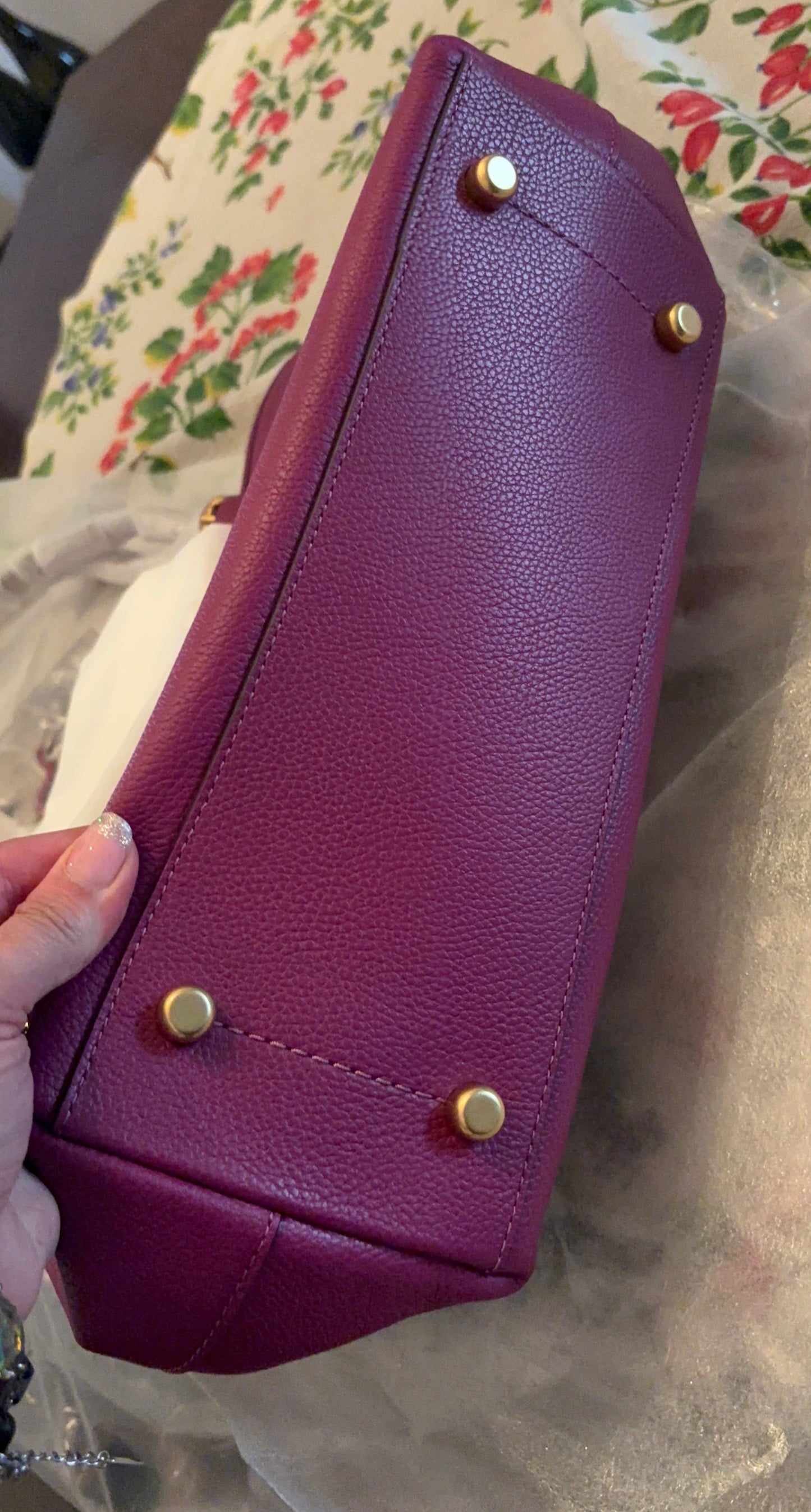 Authentic COACH 1941 pebbled leather zip top Tote Ruby Luxury