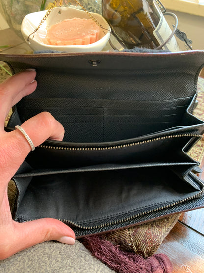 Authentic COACH 1941 Leather envelope snap flap bear wallet Ruby Luxury