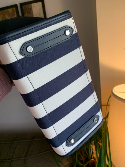 Kate Spade Striped Canvas and Leather Satchel