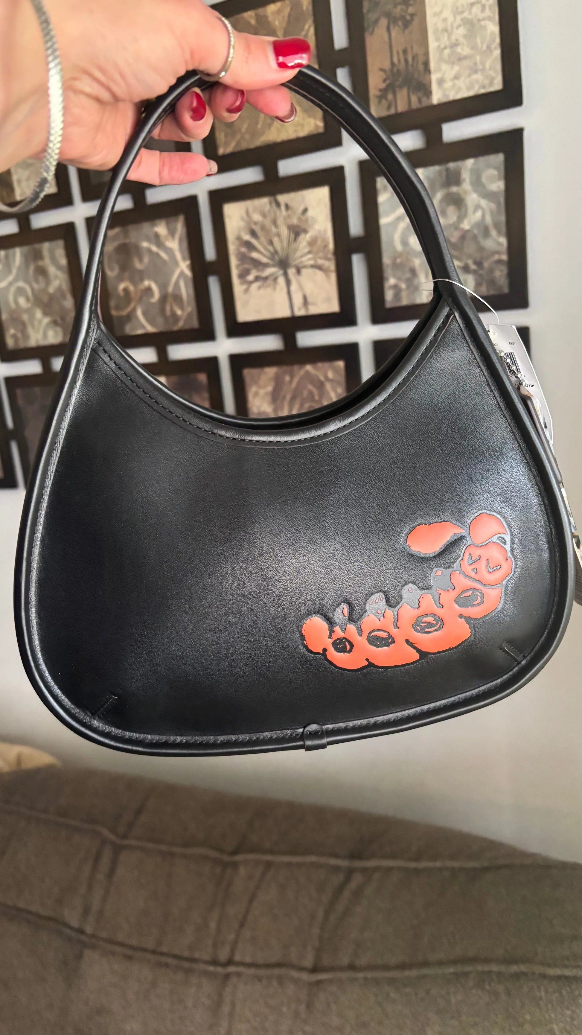 Authentic COACHTOPIA Leather Caterpillar shoulder magnetic closure hobo/card set Ruby Luxury