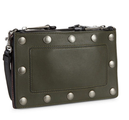 Moschino Three-Pouch Leather Crossbody