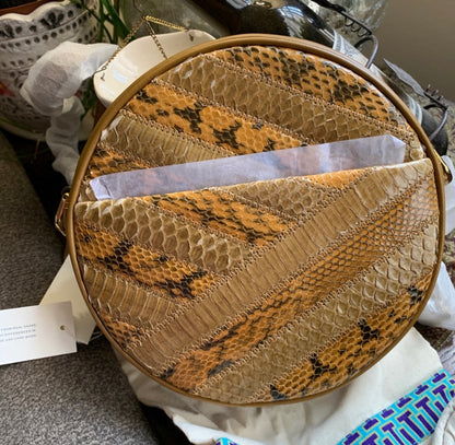 Tory Burch Kira Snakeskin Circle Crossbody