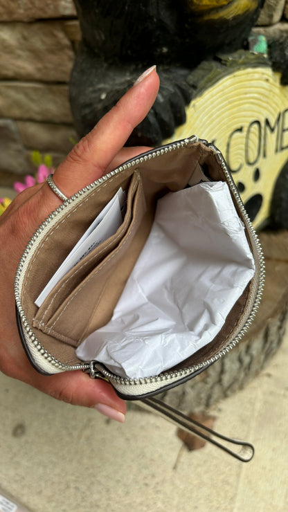 Coach Pebbled Leather Zip Wristlet