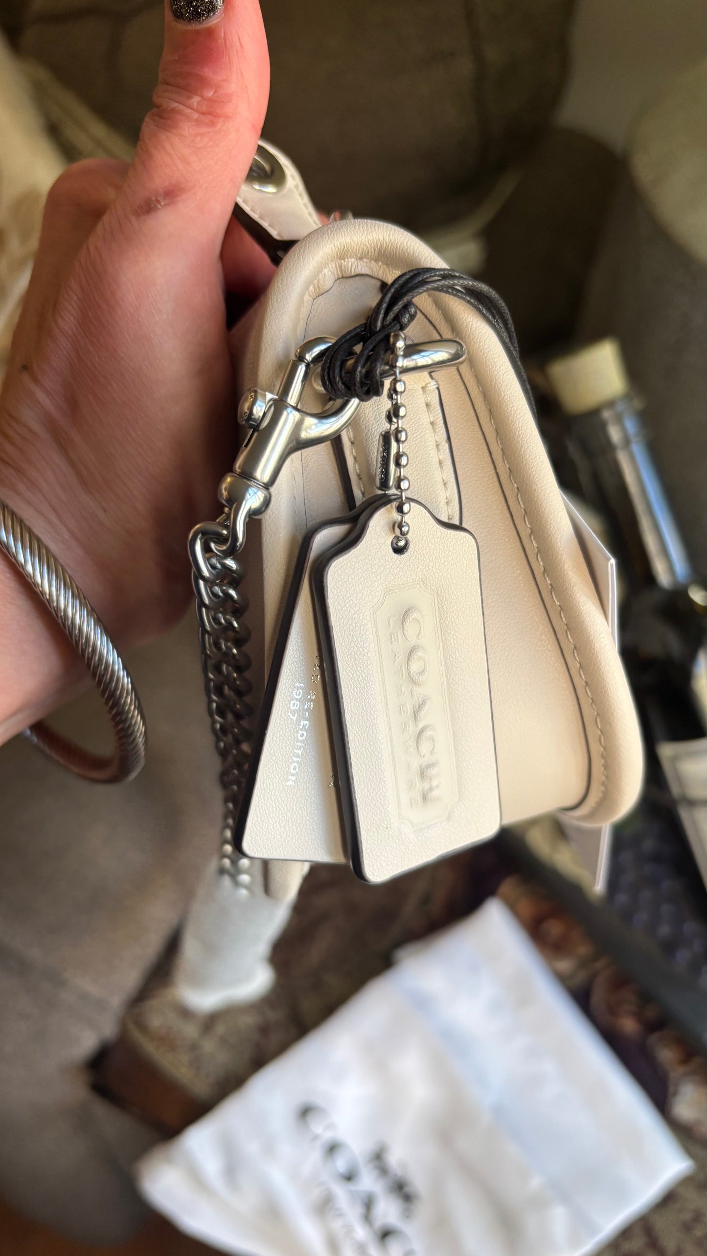 Authentic COACH 1941 signature Jacquard /Glovetanned Leather turnlock zip closure shoulder/Crosby/Clutch Ruby Luxury