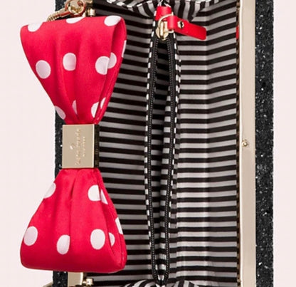 Authentic Kate Spade glitter leather Minnie L.EDITION BOX CLutch or Crosby Ruby Luxury