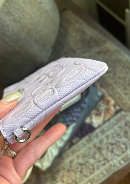 Coach Patent Signature Heart Charm Wristlet