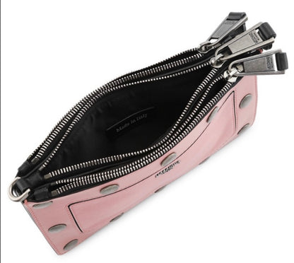 Moschino Three-Pouch Leather Crossbody
