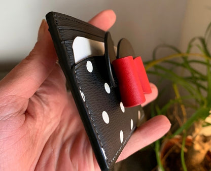 Authentic KATE SPADE Saffiano leather Minnie Mouse Disney card case Ruby Luxury