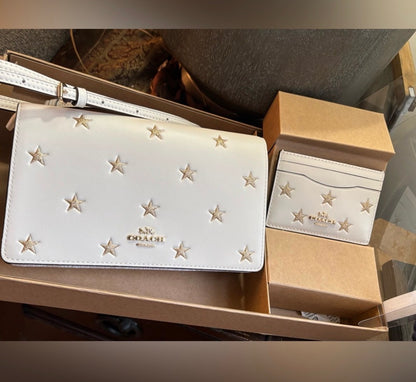Coach Glitter Star Crossbody and Card Case Set