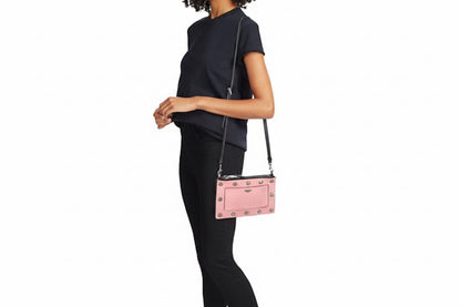 Moschino Three-Pouch Leather Crossbody