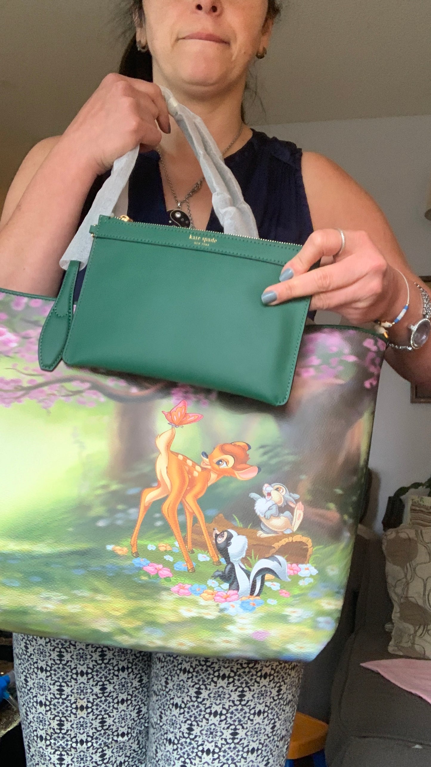 Authentic KATE SPADE Coated leather/smooth leather BAMBI tote/wristlet Ruby Luxury