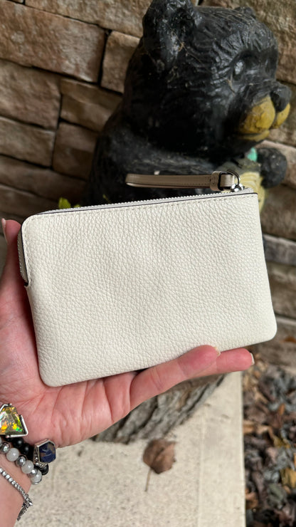 Coach Pebbled Leather Zip Wristlet