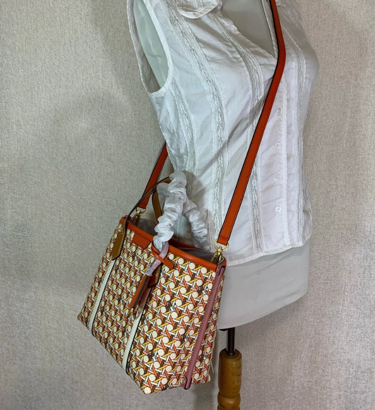 Authentic TORY BURCH LINK triple compartments satchel/Crosby Ruby Luxury