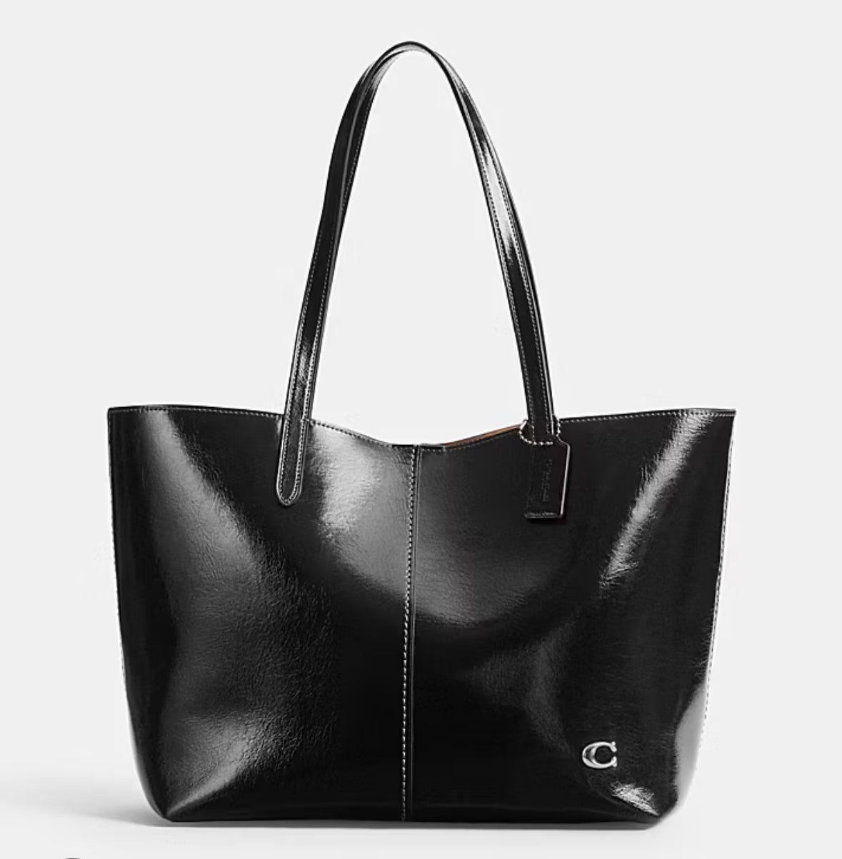 Authentic COACH 1941 patent Leather magnetic closure large Tote Bag Ruby Luxury