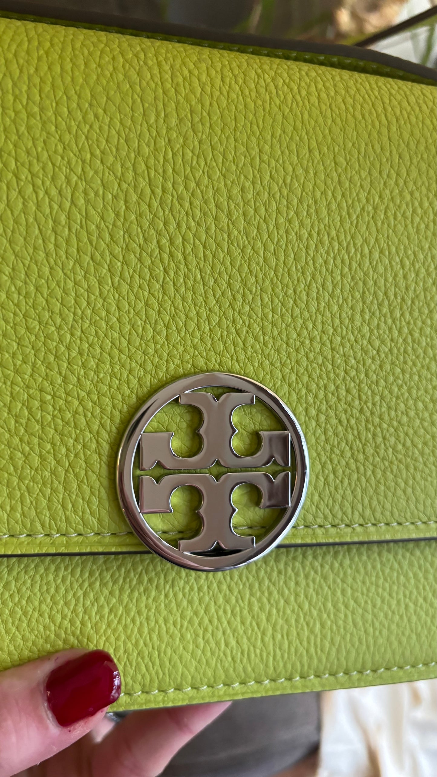 Authentic TORY BURCH Leather Double T magnetic flap shoulder/Crosby convertible L.Edition Ruby Luxury