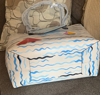 Kate Spade Reversible Sailboat Tote and Wristlet