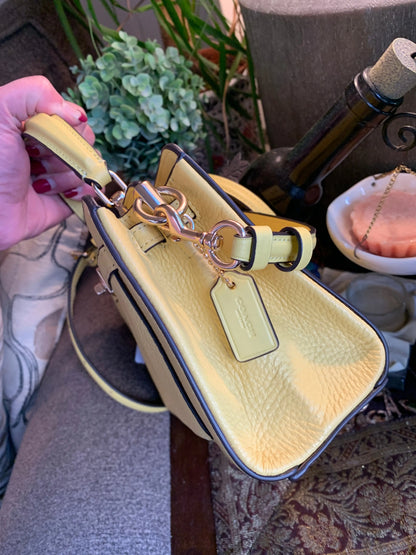 Coach Pebbled Leather Turnlock Satchel
