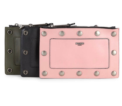 Moschino Three-Pouch Leather Crossbody